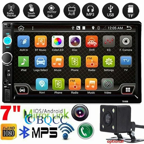 7010B 2 Din Автомобильный MP4 MP5 плеер 7 дюймов HD мультимедийная камера радио