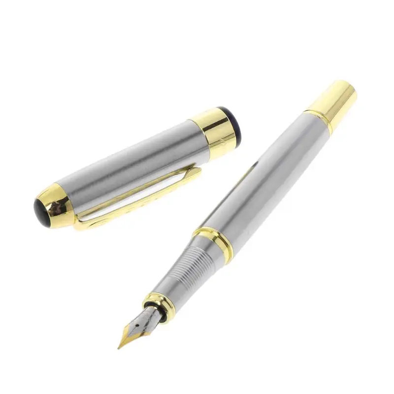 

Chic Jinhao 250 Fountain Pen Golden And Silver M Nib NEW oble Golden And Silver M Nib Fountain Pen Nice Gift