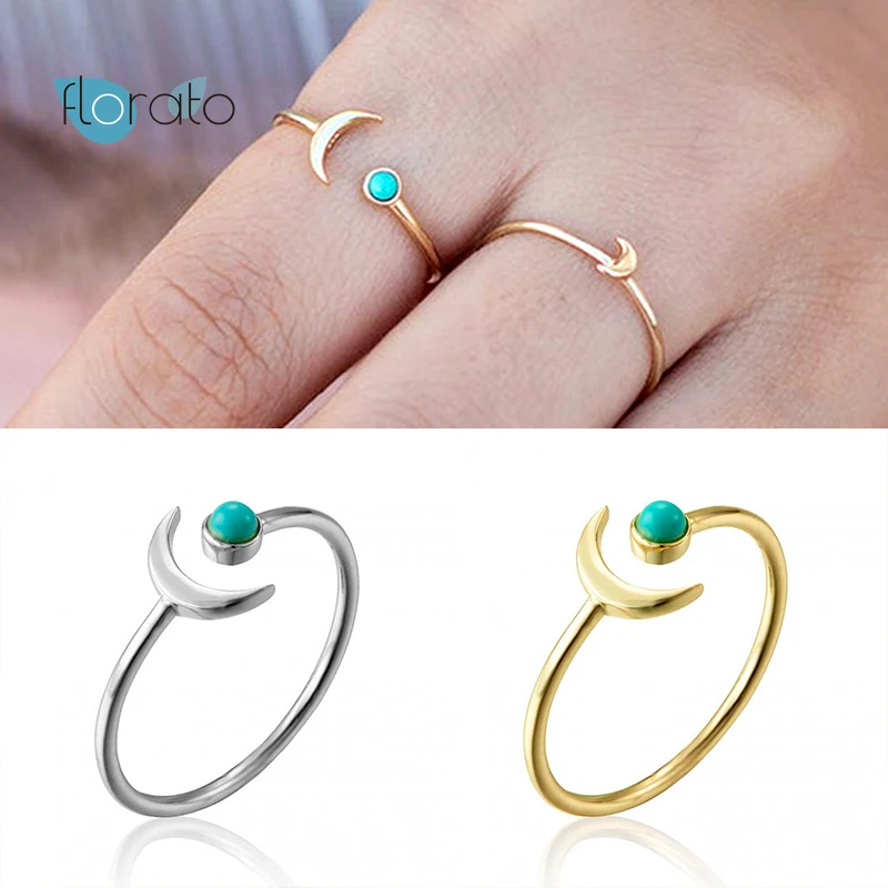 

925 Luxury European Anillos Opening Finger INS Moon Ring For Girls Woman Engagement New Year Adjustable Rings Jewelry Charm Gift