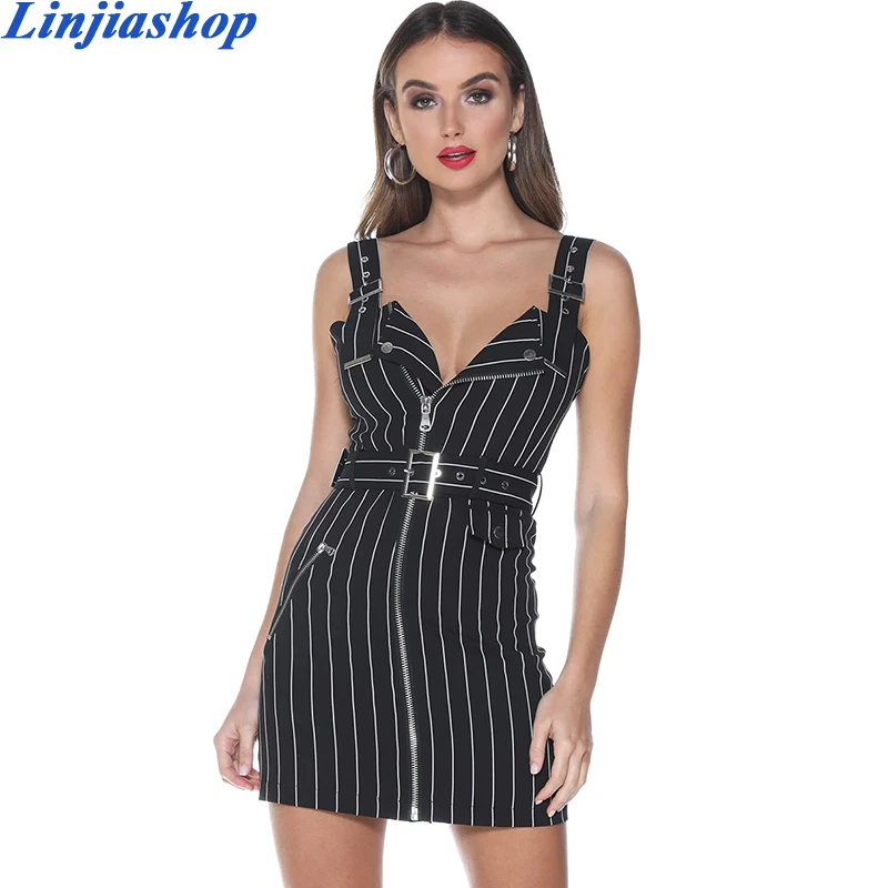 

Винтажное стильное Черное мини-платье с v-образным вырезом на бретелях-спагетти с поясом и карманами короткое платье высокого качества улич...