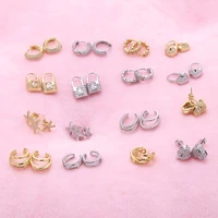 2021 new fashion charm creative stud earrings gold hoop earrings womens ear clips jewelry love key moon copper metal earrings