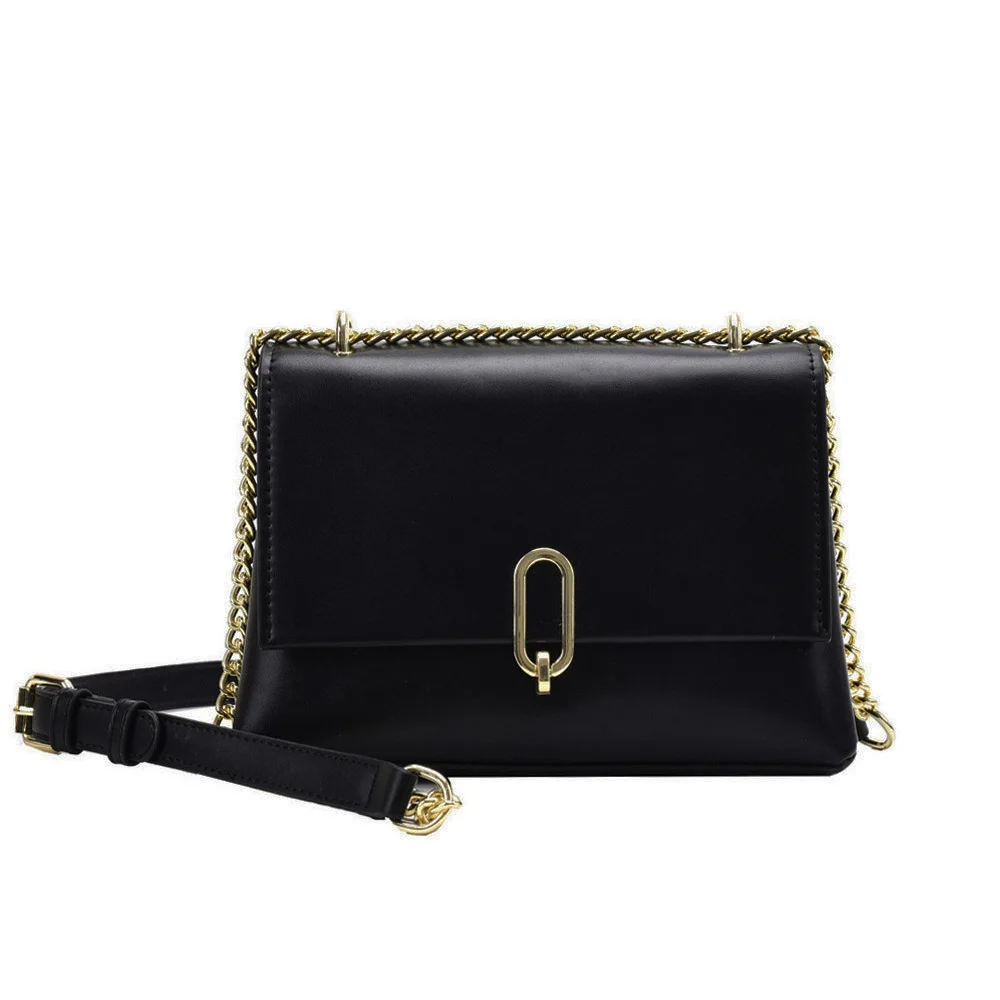 

New Fashion Women PU Leather Chains Hasp Crossbody Bag Ladies Shoulder Bag Cover Handbag