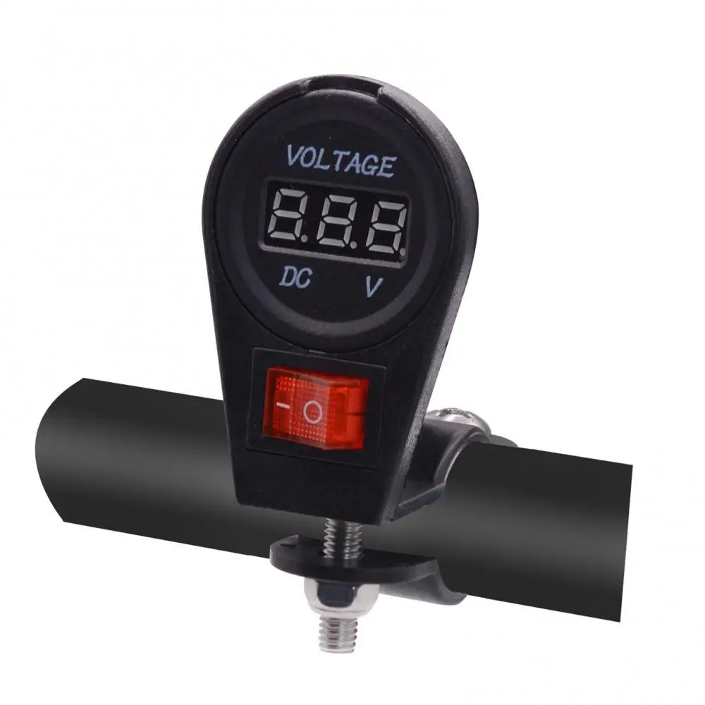 

50% Прямая поставка! Универсальный модифицированный мотоциклетный цифровой дисплей Вольтметр с переключателем, круглый водонепроницаемый ...