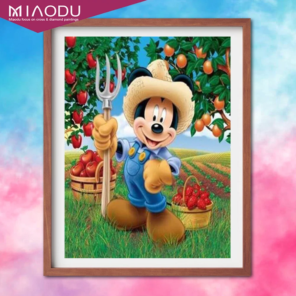 

5D DIY Diamond Painting Disney Mickey Mouse Cartoo Orchard Farm Diamond Painting Diamond Painting Embroidery Kit Mosaic