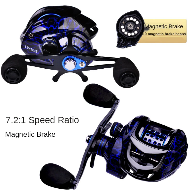 

PROBEROS Fishing Reel 7.2:1 High Speed Saltwater Baitcasting Reel Metal Spool Bait Casting Reel 12 Magnetic Brake 10KG Max Drag