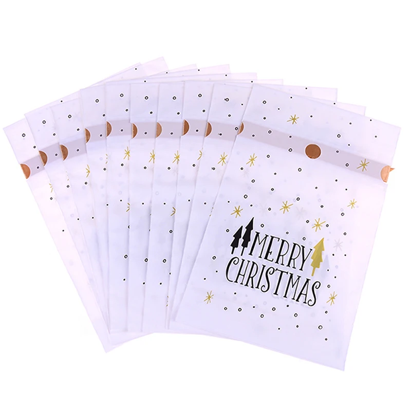 

10pcs/lot Christmas Tree Christmas Gift Bags Merry Christmas Drawstring Bags Xmas Candy Bag