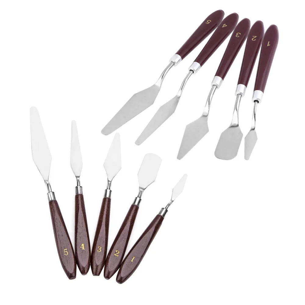 

10pcs Art Oil Painting Spatulas Stainless Steel Color Mixing Tools for School