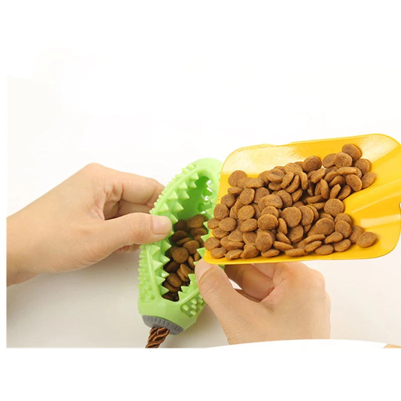 

Interactive Food Dispenser Rubber Dog Toy Ball Puppy Chew Toy Dog Bite-Resistant Cleaning Teeth Pet Training Ball Toys For Dogs
