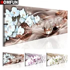Алмазная 5D Вышивка HOMFUN цветы орхидеи, картина с полными квадратнымикруглыми стразами, вышивка крестиком, домашний декор, подарок