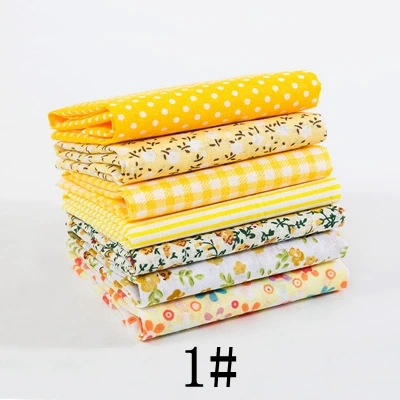 1 7pcs 25X25cm 25x25 см или 10x10 см хлопчатобумажная ткань с принтом для шитья стеганые ткани для лоскутного рукоделия аксессуары ручной работы T7866 - Цвет: 1 7pcs 25X25cm