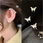 Женские маленькие серьги-бабочки, милые серьги без ушей, эффектные ювелирные украшения, 2020