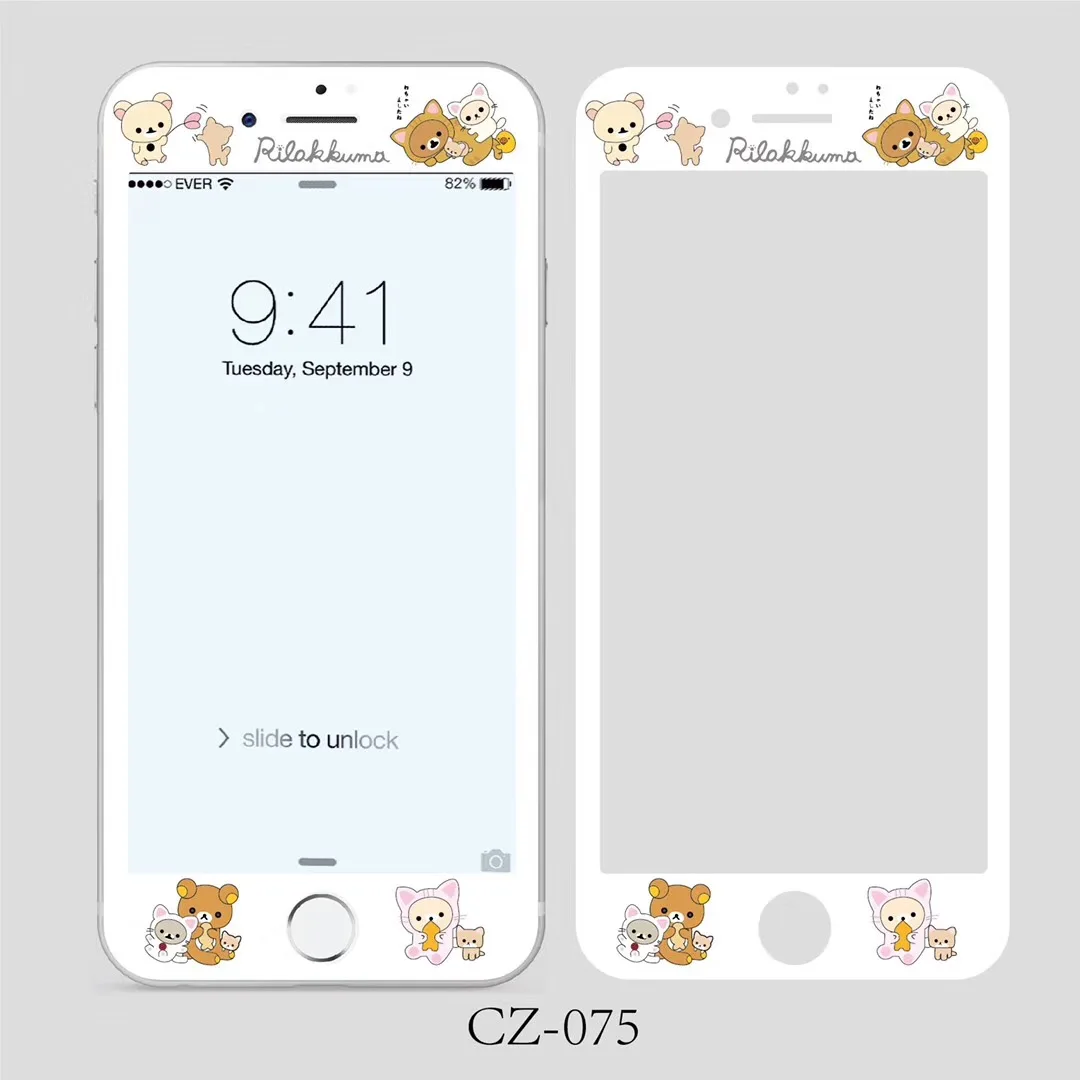 Для iPhone 7 6s 6 8 Plus 3D 9H Передняя защитная пленка из закаленного стекла с мультяшным