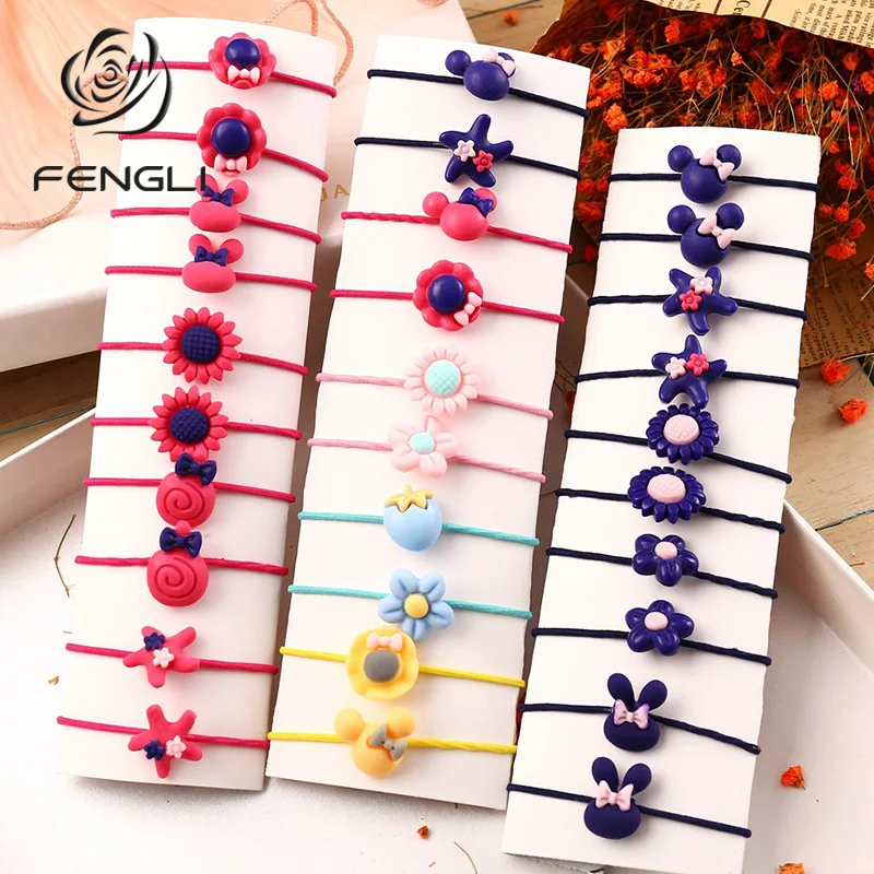 FENGLI Mickey/нейлоновые эластичные повязки для волос ярких цветов девочек Цвет синий