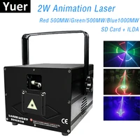 2000mw 2w rgb 3in1 dmx animation laser projector light ilda sd card stage light disco laserclub lightparty laserlazer show