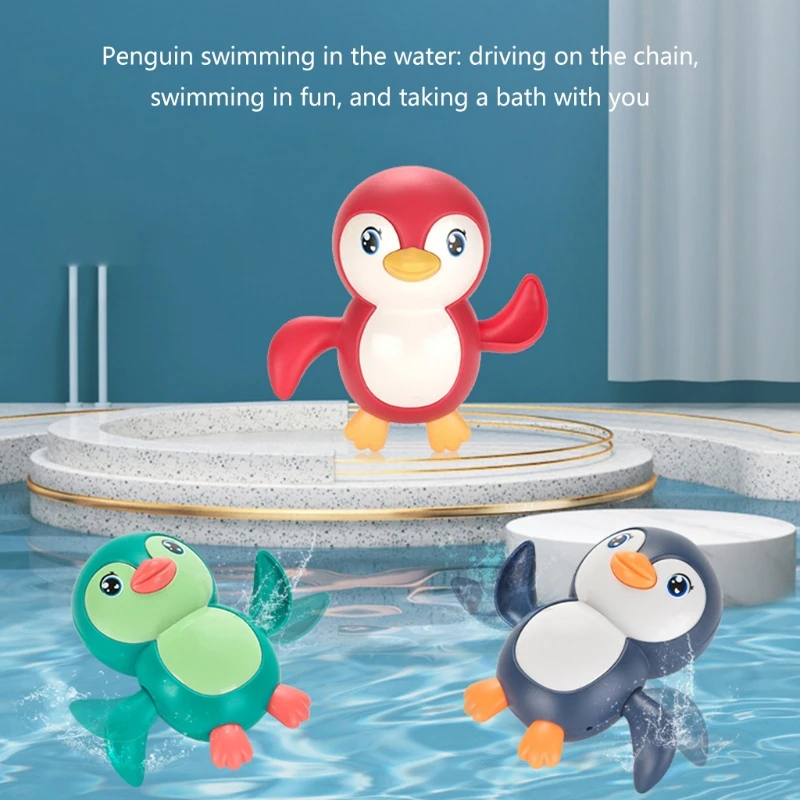 

1 Pc Infant Swim Penguin Wound-up Chain Bathtub Kids Beach Bath Toy Cute Cartoon Animal Penguin Classic Baby Water Toys