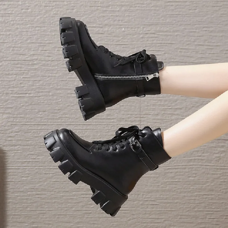 Европейский стиль зимний женский плюшевый Карманный ремень с пряжкой ботильоны