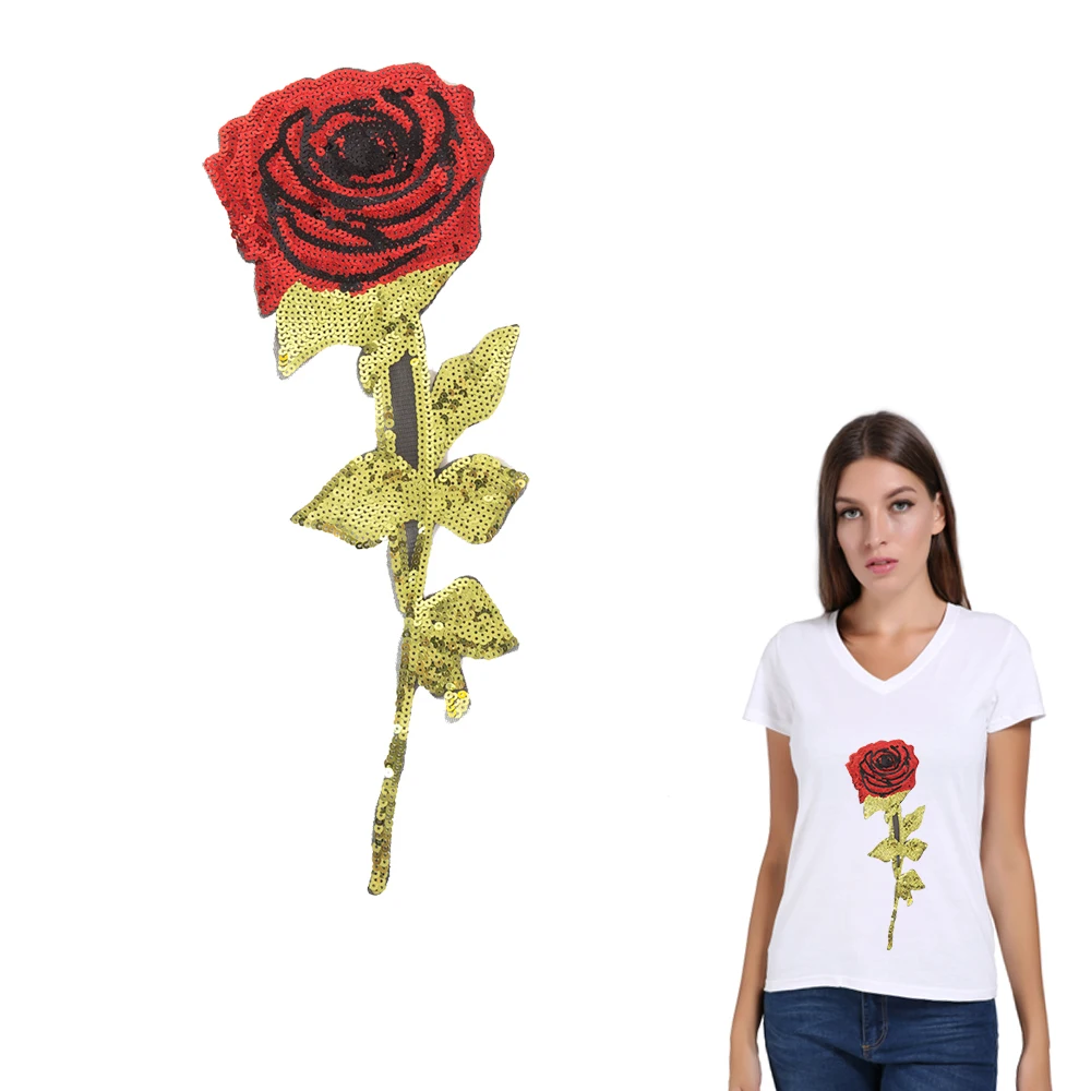 Блестящие нашивки для ткани вышивка в виде Розы нашивка бабочки сделай сам