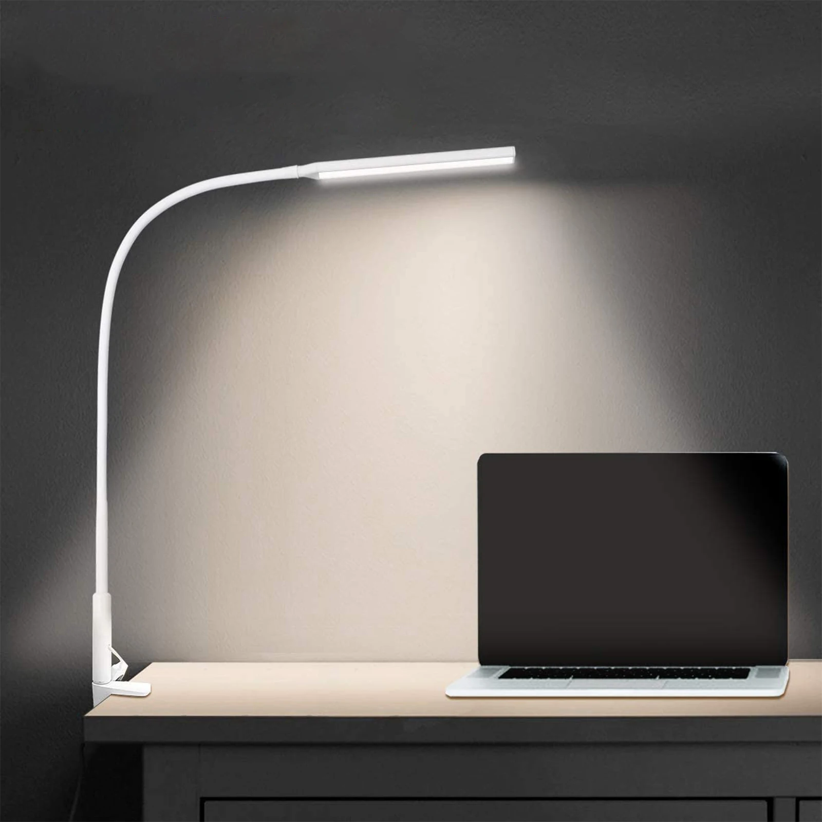 

USB Table Light with Clamp Dimmable Swing Arm Flexible Gooseneck Architect Flexible Foldable Eye Protection Reading Book Lights