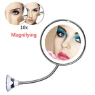 Гибкая светящаяся лампа для зеркала для макияжа с поворотом на 360 градусов, увеличительное зеркало для макияжа и бритья с светодиодный светильник кой, лампа для ванной и спальни, ночник