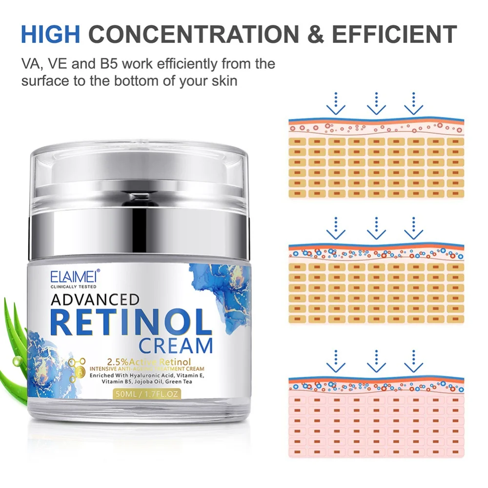 

New Retinol Facial Cream Whitening Moisturizing Cream VE Collagen Retin Anti Aging Acne Hyaluronic Acid Cream Skin Care