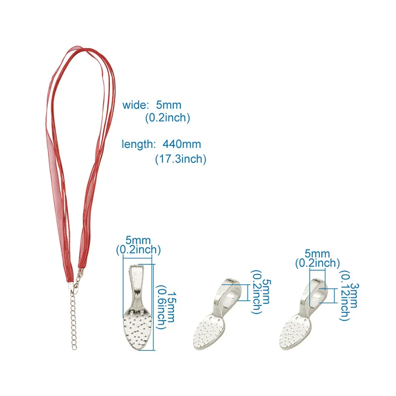 

Pandahall Multi-strand Necklace Cord and Alloy Glue-on Flat Pad Bails for Jewelry Making Accessories Necklace Making Findings