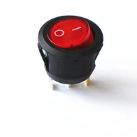 5pcs red black white 20mm onoff round rocker toggle switch 6a250vac 10a 125vac plastic push button switch kcd1 105