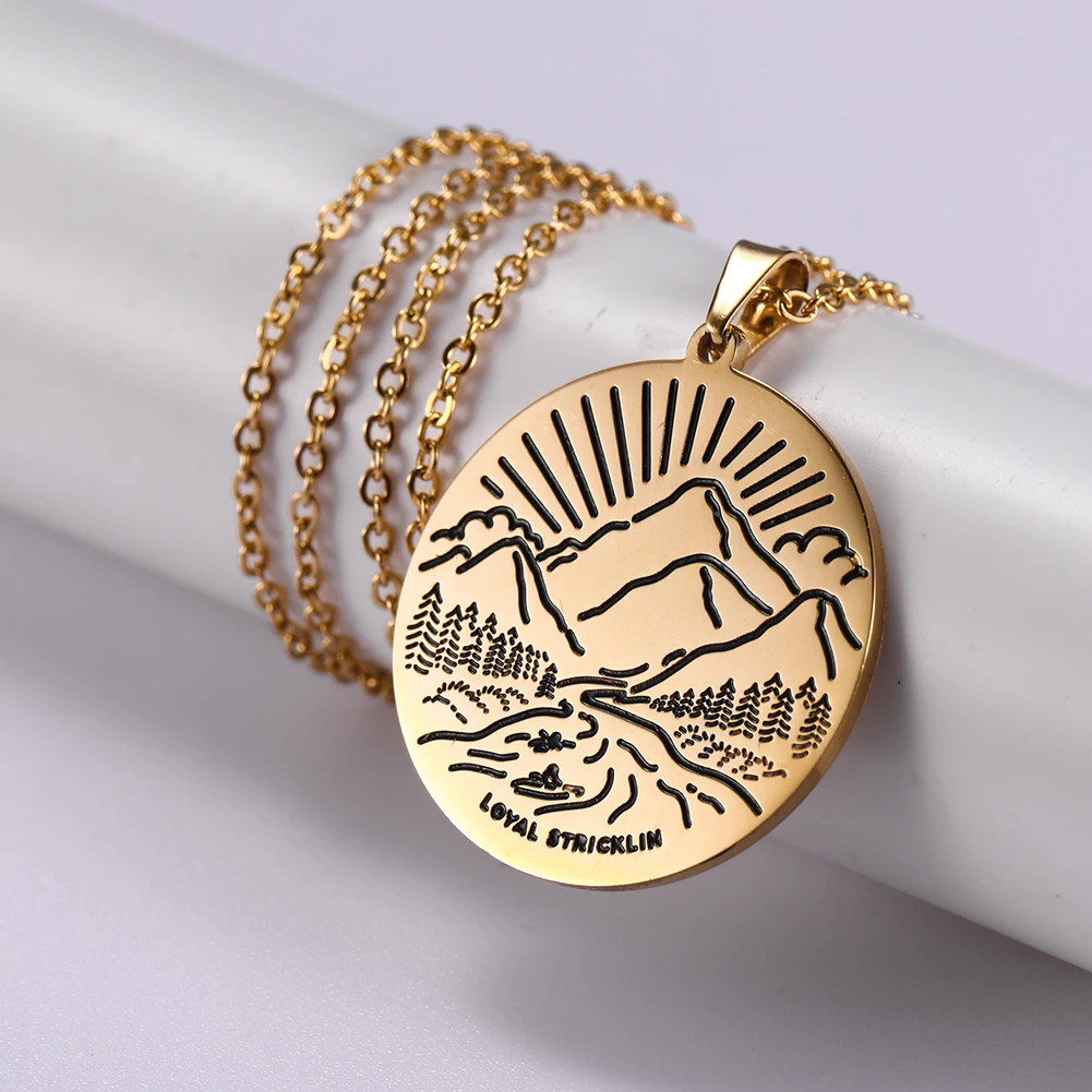 Модные ожерелья из нержавеющей стали лазерная гравировка подвески для кемпинга