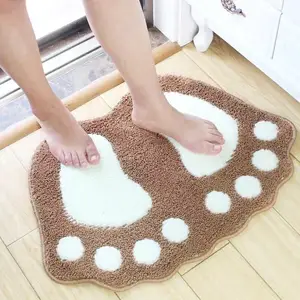 foot pattern floor mat bathroom door anti slip mat absorbent toilet floor mat household door carpet bedroom toilet kitchen mat free global shipping