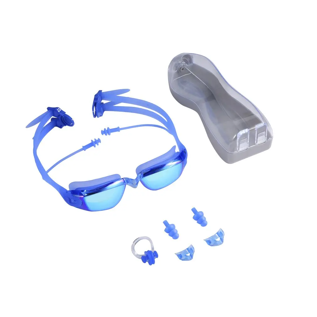 

BIG SALE!NICEAO Electronic Plating HD Waterproof No Leaking Anti-Fog Adjustable Soft Swim Goggle With Free Earplug Nose clip