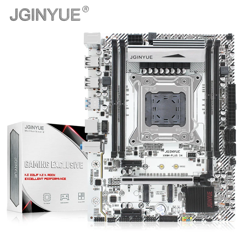 JGINYUE X99 материнская плата LGA 2011 3 Поддержка DDR4 RAM Xeon E5 V3 и V4 процессор SATA pci e M.2 NVME слот