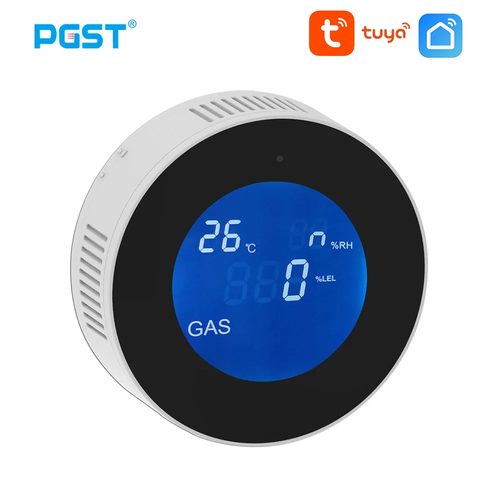 Датчик утечки природного газа PGST Tuya с Wi Fi умный цифровой ЖК монитор датчиком