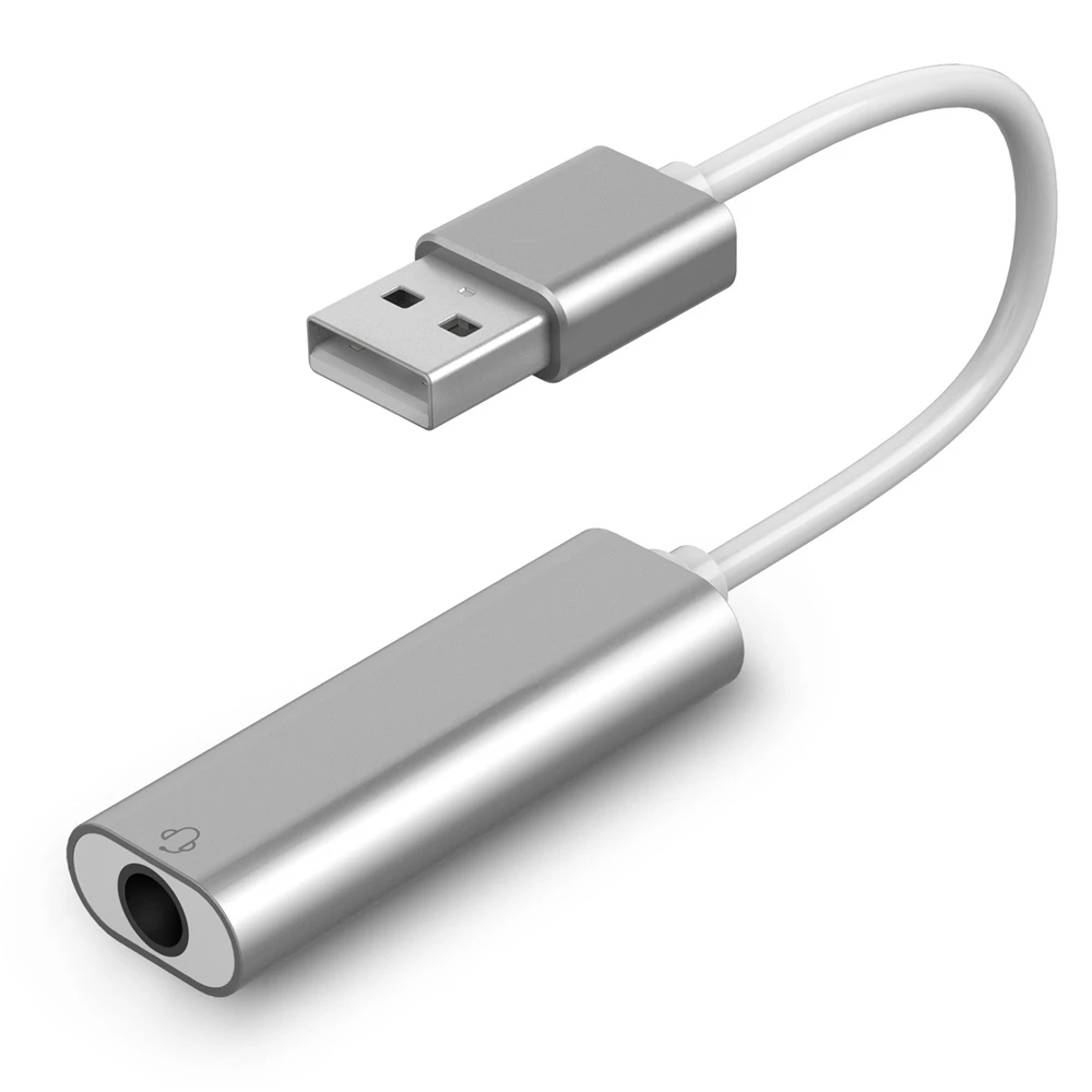 

USB To 3.5 mm Stereo Jack Headset Audio Adapter Cable External Sound Card Jack
