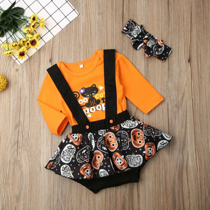 Новый брендовый комплект для малышей комбинезон с изображением тыквы маленьких