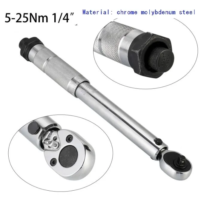 

Repair Tool 1*Torque Wrench Silver Torque Wrench 1/4inch Drive 33 *8* 6cm