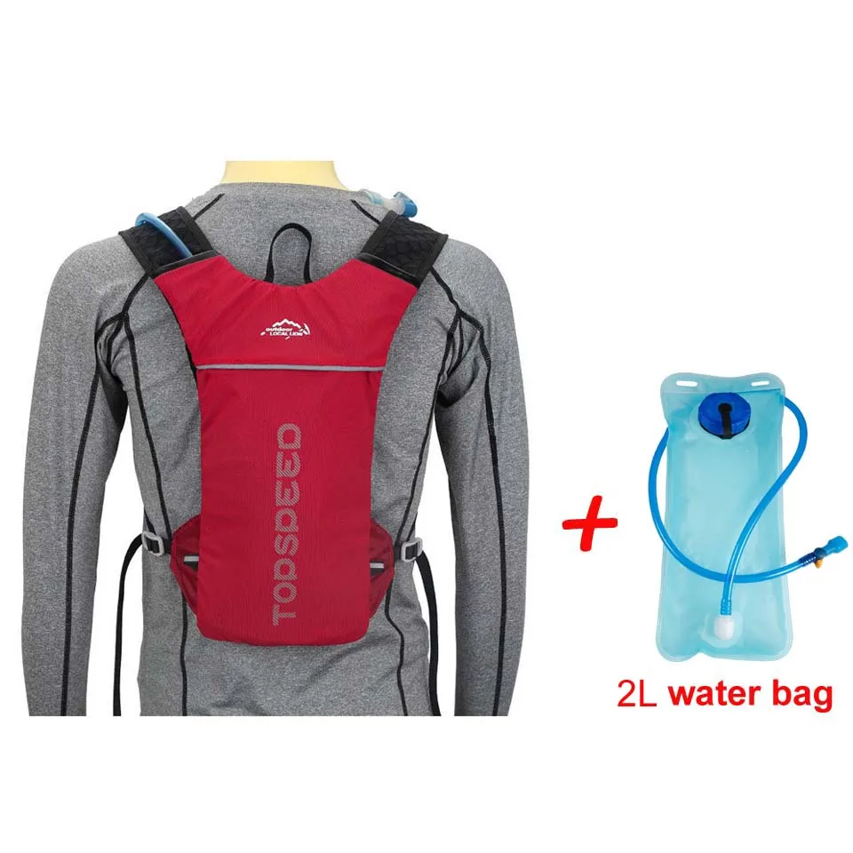 Red with Water bag Местная Сумка для бега льва, рюкзак для бега на велосипеде, рюкзак для велоспорта 2L, мужская спортивная сумка, водонепроницаемый рюкзак для езды на велосипеде - Цвет: Red with Water bag