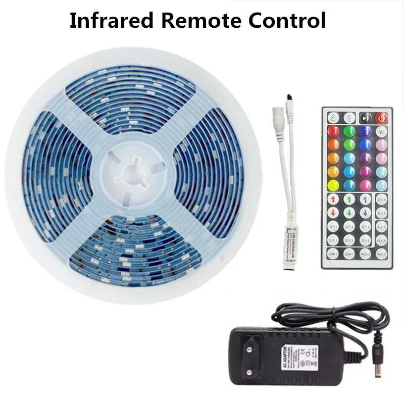 

5050 LED Light Strips 44Key Infrared Remote Control Flexible RGB For Home Background Decoration DC 12V Tape Diode Ribbon String