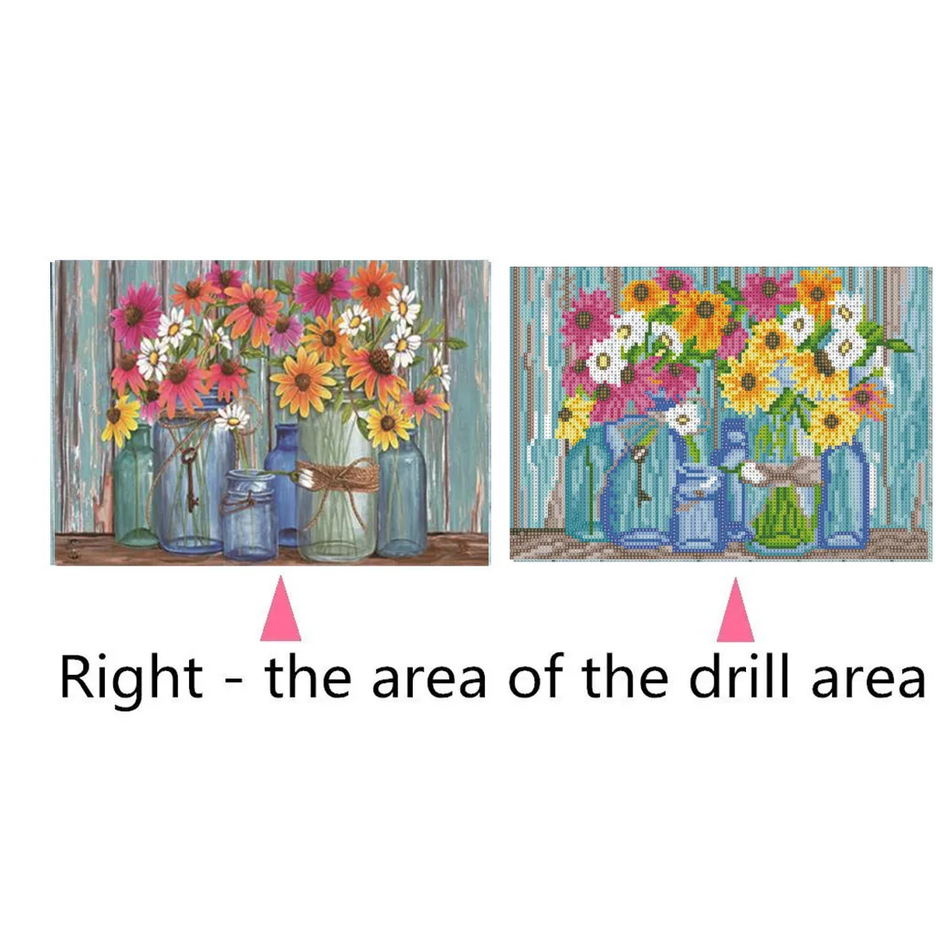 

Painting With Diamonds Flower Diamond Mosaic Cross Stitch Full Diamond Painting 5D Diamond Embroidery Rhinestones Picture