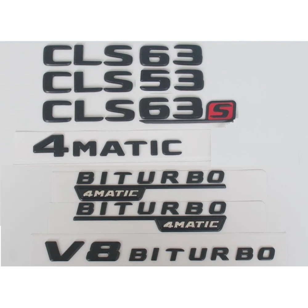 Для Mercedes Benz Black W218 C218 X218 C257 CLS53 CLS53s CLS63 CLS63s AMG Emblem V8 BITURBO 4matic + значки на