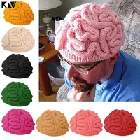 Вязаная шапка-бини ручной работы в форме мозга