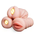 Мягкий 4D реалистичный Мужской мастурбатор Глубокая глотка искусственная вагина рот анальный эротический оральный секс взрослый продукт силиконовые секс-игрушки для мужчин
