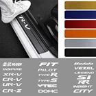 4 шт. углеродного волокна порога протектор наклейки на пороги аксессуары для Honda Mugen CR-V подходит VTEC City Civic пилот джаз и т. д