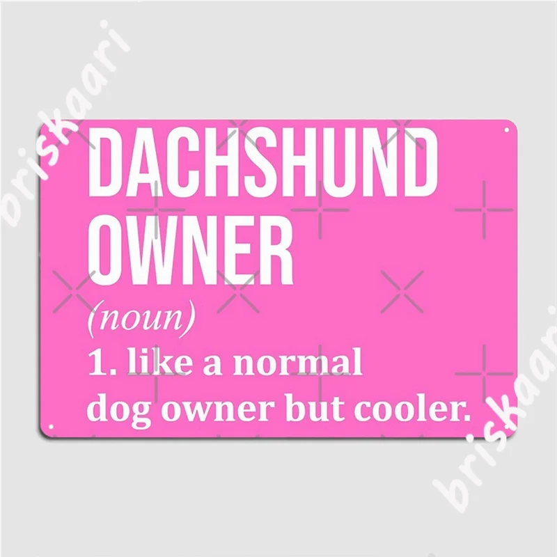 Такса руководство забавная футболка для Для женщин металлические знаки клуб