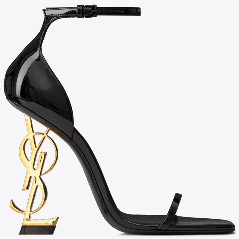 

US4-11 Sexy Ladies Peep Toe Patent Leather High Irregular Strange Heels Sandals Shoes Pumps Clubwear Buckle Plus Size New