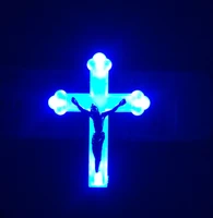 boutique foreign trade blue light red light jesus cross icon plug in night lights saint body lights safe