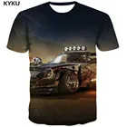 Мужская футболка с 3D-принтом KYKU, летняя футболка в стиле Харадзюку с изображением машины, 2019