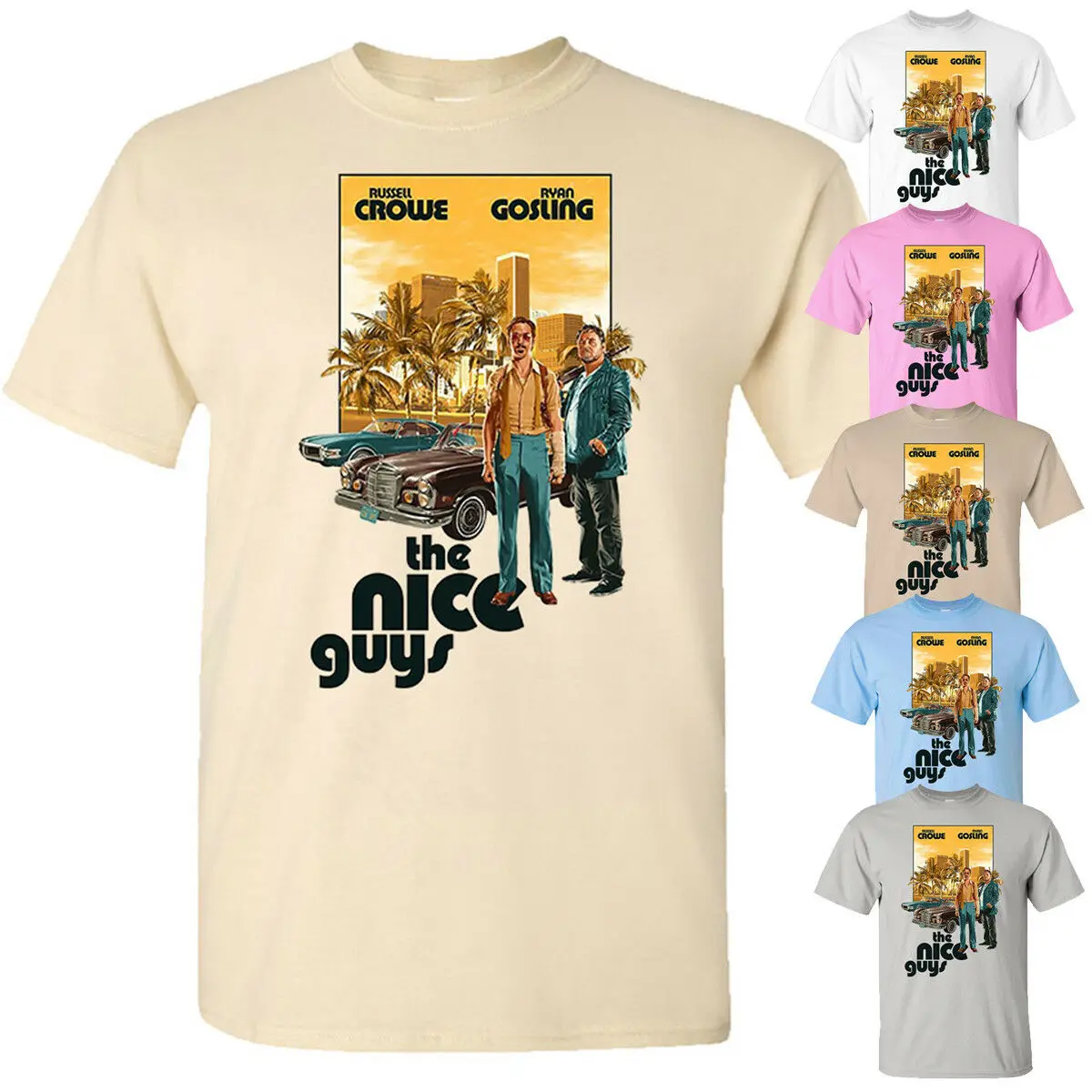The Good Guys V2 Ryan Gosling фильм плакат Футболка белая все размеры S 5Xl | Мужская одежда