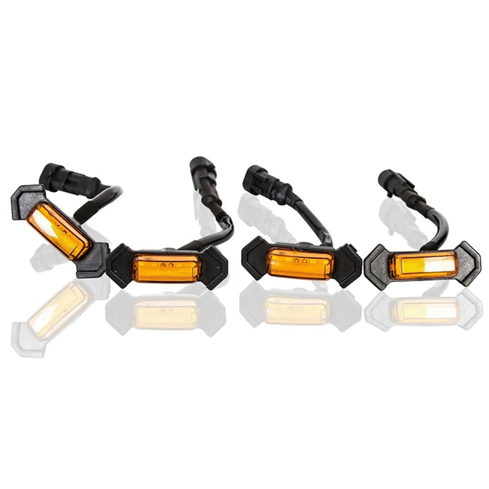 4 светодиодный Решетка фонари янтарного цвета 12V время катания в сборе для