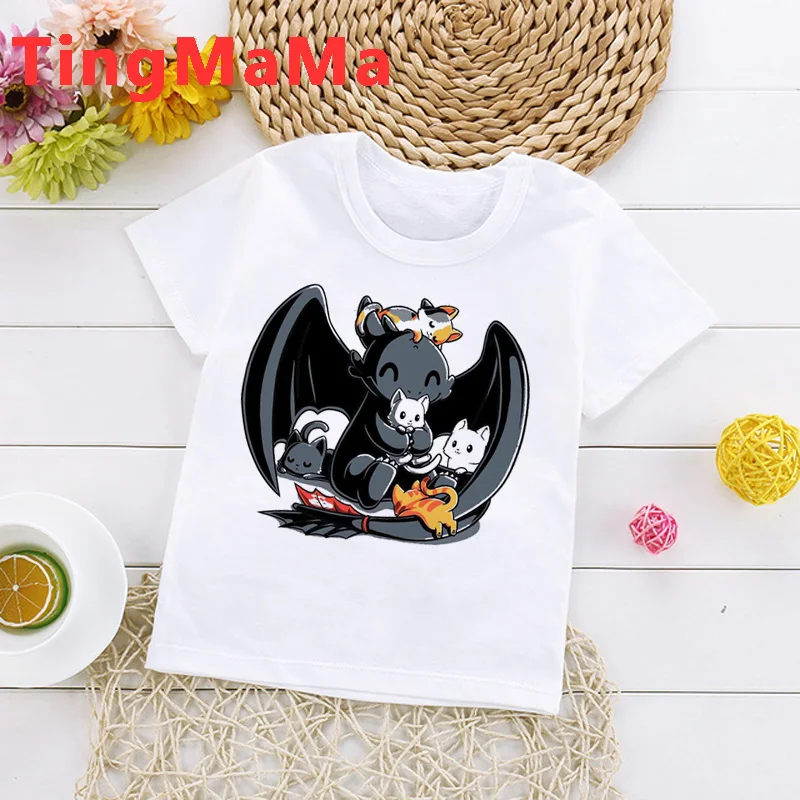 Kawaii/футболка Как приручить дракона Детская забавная футболка с рисунком 2020