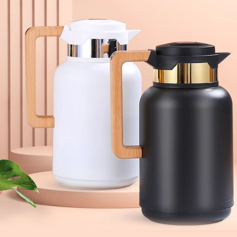 

1000ML Insulation Kettle Hot Water Bottle With Handle Nordic Style Large Capacity Thermos Removable Teapot Household Coffee Pot