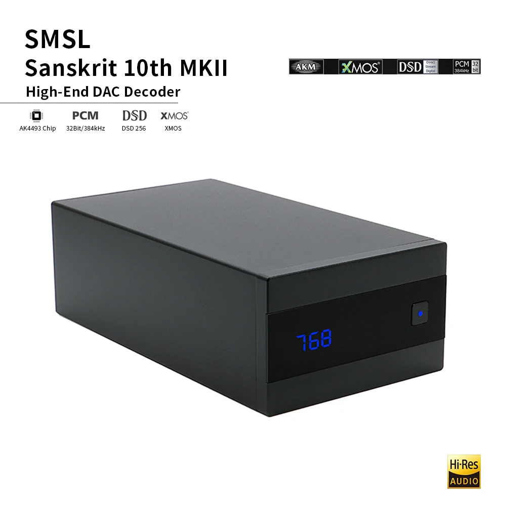 SMSL Sanskrit 10th MKII HiFi аудио DAC USB AK4493 DSD256 XMOS оптический Spdif коаксиальный вход Настольный